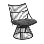 Christopher Knight Home Caryl - Sedia a sdraio da esterno con cuscini in vimini, grigio