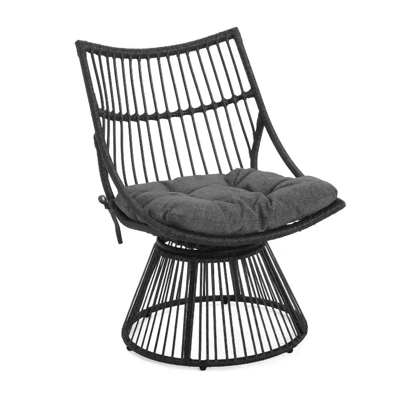Christopher Knight Home Caryl - Sedia a sdraio da esterno con cuscini in vimini, grigio