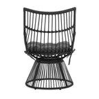 Christopher Knight Home Caryl - Sedia a sdraio da esterno con cuscini in vimini, grigio