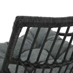 Christopher Knight Home Caryl - Sedia a sdraio da esterno con cuscini in vimini, grigio