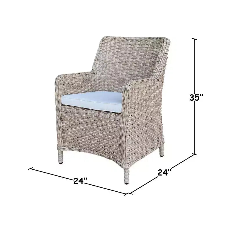 Sedia da giardino International Concepts in vimini da esterno con cuscino: Struttura in alluminio, Asciugatura rapida, Imbottitura in schiuma