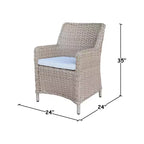 Sedia da giardino International Concepts in vimini da esterno con cuscino: Struttura in alluminio, Asciugatura rapida, Imbottitura in schiuma