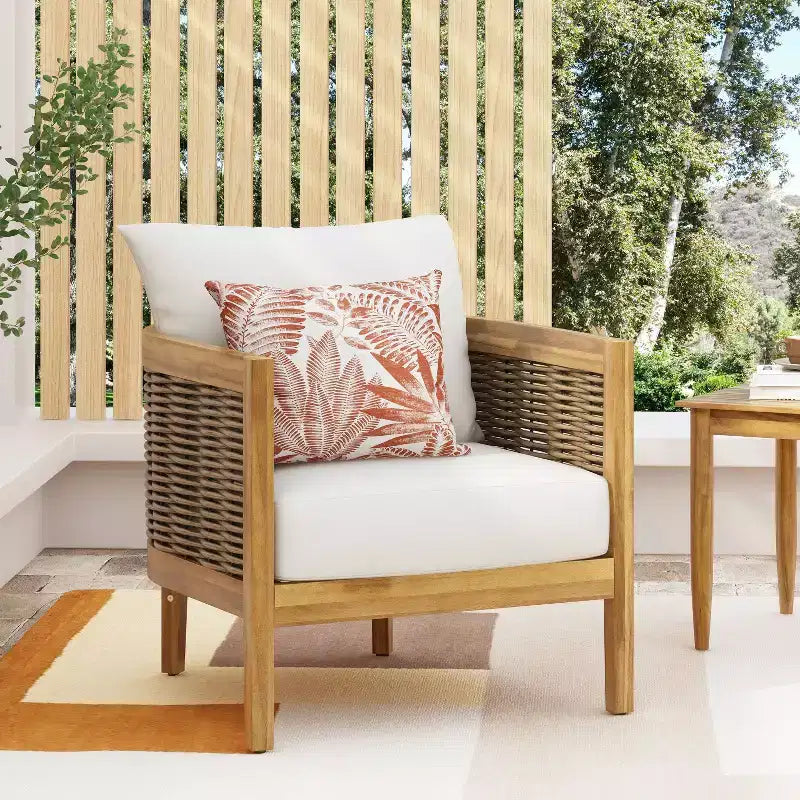Christopher Knight Home Bruce Sedia a club per esterni in acacia teak con cuscini Sunbrella opzionali