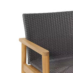 Christopher Knight Home 2 poltrone da club da esterno in vimini e legno di acacia Bryan, grigio/teak