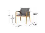 Christopher Knight Home 2 poltrone da club da esterno in vimini e legno di acacia Bryan, grigio/teak