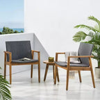 Christopher Knight Home 2 poltrone da club da esterno in vimini e legno di acacia Bryan, grigio/teak