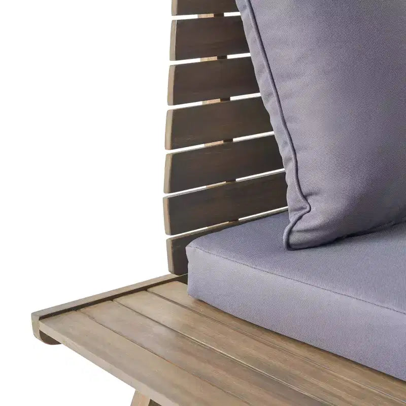 Christopher Knight Home Sedona Acacia Wood Outdoor Club Chair with Cushions Gray/Dark Gray