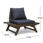 Christopher Knight Home Sedona Acacia Wood Outdoor Club Chair with Cushions Gray/Dark Gray