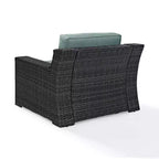 Beaufort Outdoor Steel Arm Chair Mist/Brown - Crosley: Woven Resin Wicker, Powder-Coated Frame, UV & Weather-Resistant