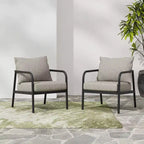 Christopher Knight Home 2pz Jansen Poltrona da Esterno in Alluminio Beige Nero
