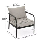 Christopher Knight Home 2pz Jansen Poltrona da Esterno in Alluminio Beige Nero