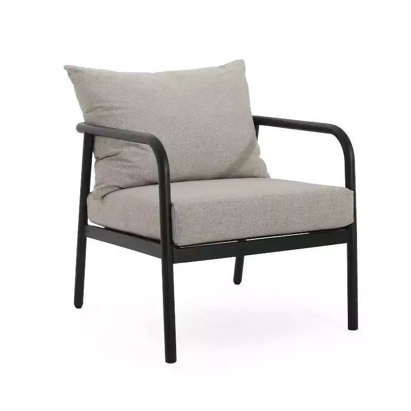 Christopher Knight Home 2pz Jansen Poltrona da Esterno in Alluminio Beige Nero