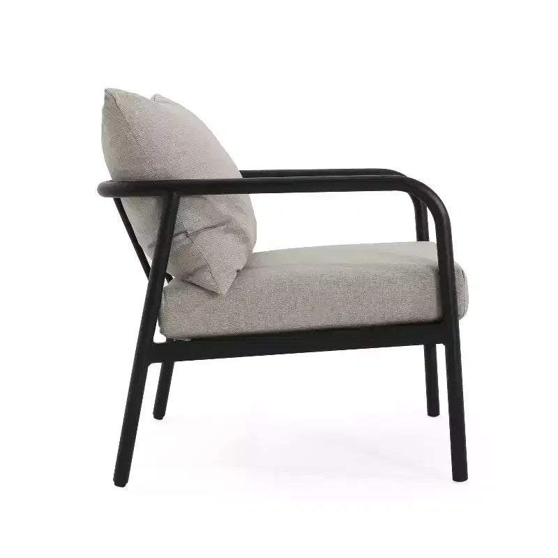 Christopher Knight Home 2pz Jansen Poltrona da Esterno in Alluminio Beige Nero
