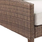 Capella 2pk Outdoor Wicker Arm Chairs - Cream/Brown - Crosley