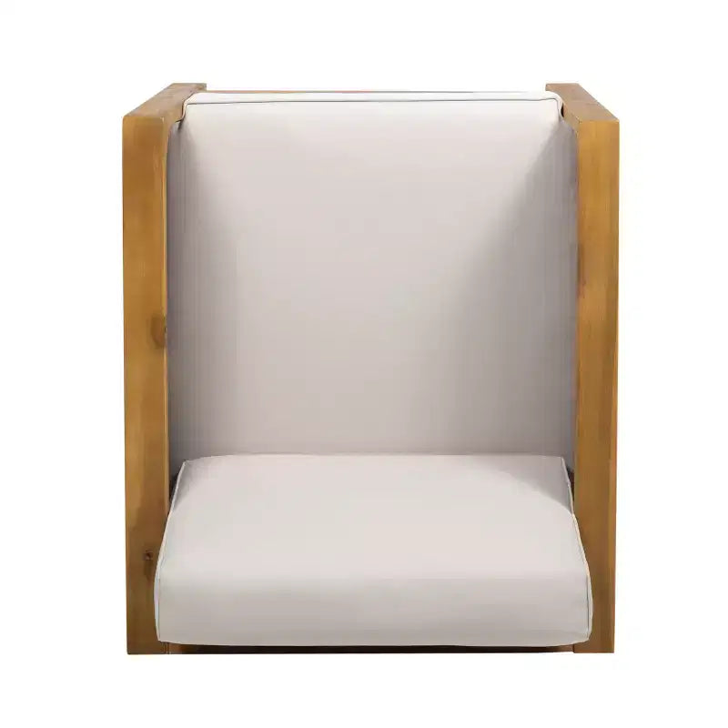 Christopher Knight Home Luna Poltrona da club in acacia e vimini per esterni teak/marrone misto/beige