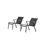 Amazonia 2pc Zanzibar Outdoor Patio Accent Chair: Teak & Cast Aluminum, No Assembly Required