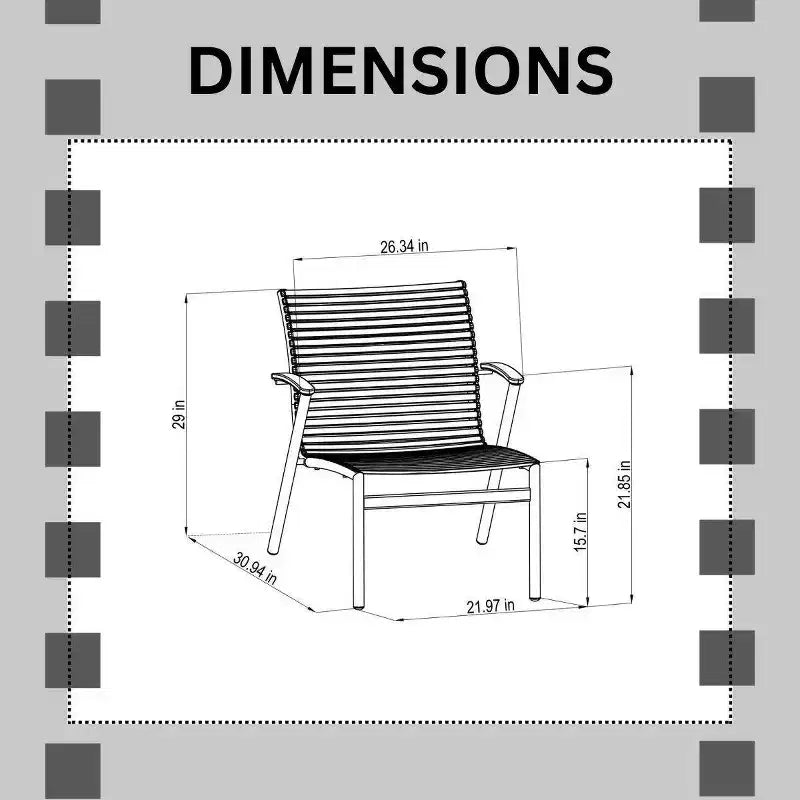 Amazonia 2pc Zanzibar Outdoor Patio Accent Chair: Teak & Cast Aluminum, No Assembly Required