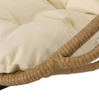 Christopher Knight Home Crumpton Sedia a Cesto Sospesa da Esterno in Vimini con Cuscini Marrone Chiaro/Beige