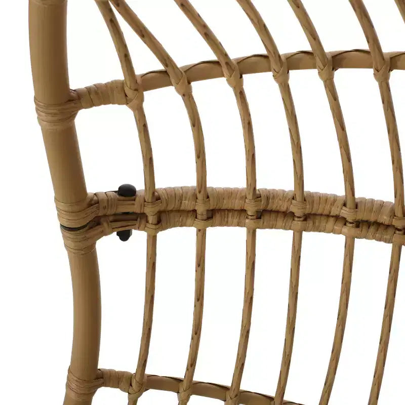 Christopher Knight Home Crumpton Sedia a Cesto Sospesa da Esterno in Vimini con Cuscini Marrone Chiaro/Beige
