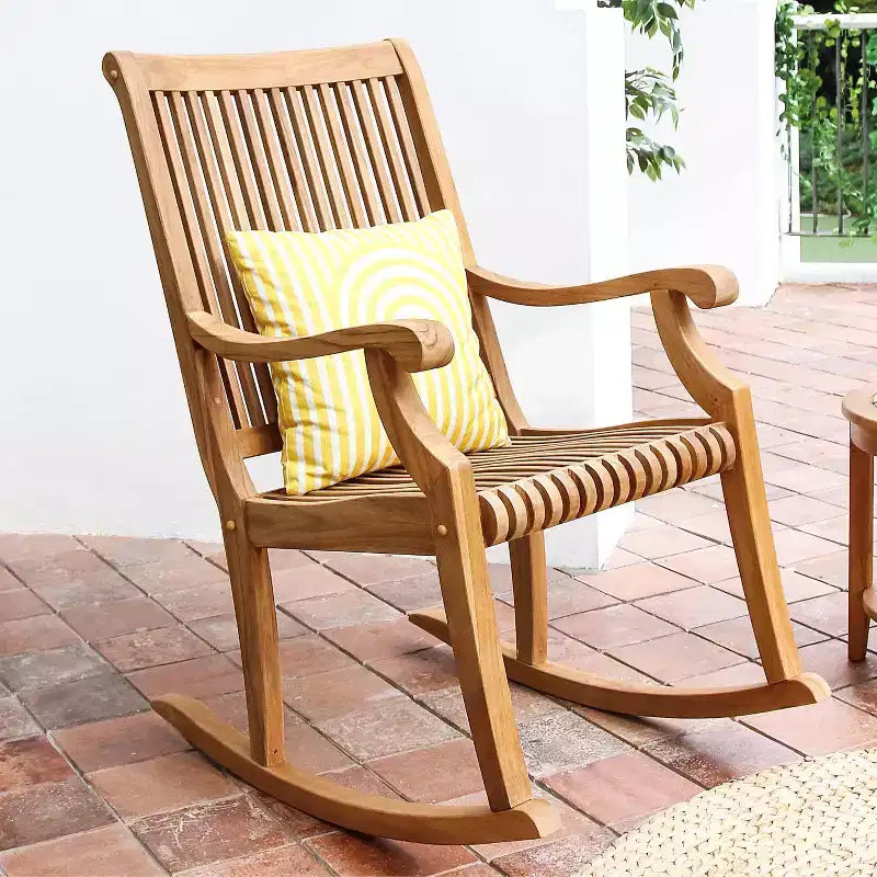 Sonoma Lane Rockport Teak Outdoor Porch Rocking Chair - Weather-Resistant, 250 lb Capacity