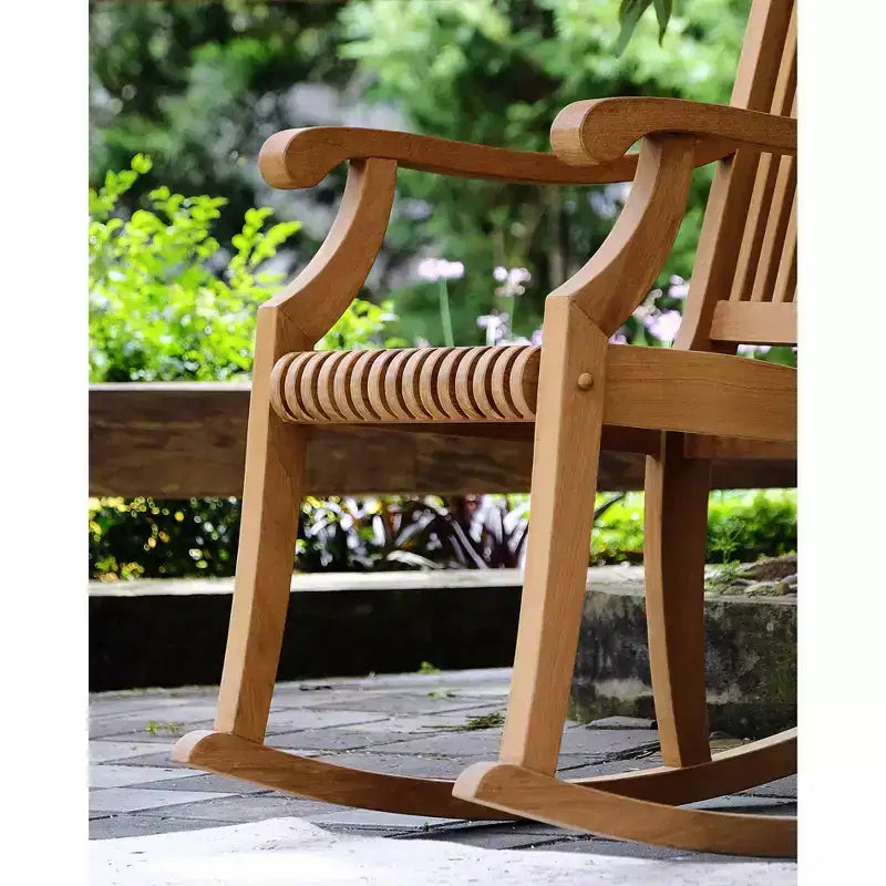 Sonoma Lane Rockport Teak Outdoor Porch Rocking Chair - Weather-Resistant, 250 lb Capacity