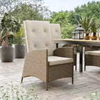 Greemotion 2 sedie a sdraio da giardino Garda con ammortizzatore a gas, con cuscini, beige: telaio in alluminio, resistenti ai raggi UV e alle intemperie