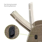 Greemotion 2 sedie a sdraio da giardino Garda con ammortizzatore a gas, con cuscini, beige: telaio in alluminio, resistenti ai raggi UV e alle intemperie