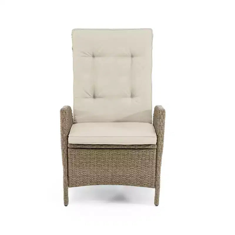 Greemotion 2 sedie a sdraio da giardino Garda con ammortizzatore a gas, con cuscini, beige: telaio in alluminio, resistenti ai raggi UV e alle intemperie