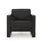 Christopher Knight Home Maya Bay Outdoor Club Chair with Cushions Aluminum Black/Dark Gray