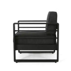 Christopher Knight Home Maya Bay Outdoor Club Chair with Cushions Aluminum Black/Dark Gray