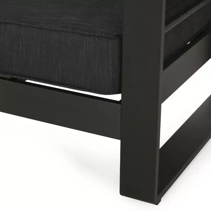 Christopher Knight Home Maya Bay Outdoor Club Chair with Cushions Aluminum Black/Dark Gray