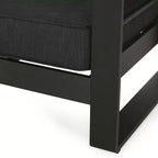 Christopher Knight Home Maya Bay Outdoor Club Chair with Cushions Aluminum Black/Dark Gray