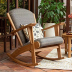 Sonoma Lane Burke Teak Outdoor Rocking Chair with Padded Woven Seat