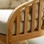 Sonoma Lane Graford Teak Outdoor Lounge Chair with Tan Cushion