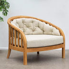 Sonoma Lane Graford Teak Outdoor Lounge Chair with Tan Cushion