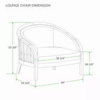 Sonoma Lane Graford Teak Outdoor Lounge Chair with Tan Cushion