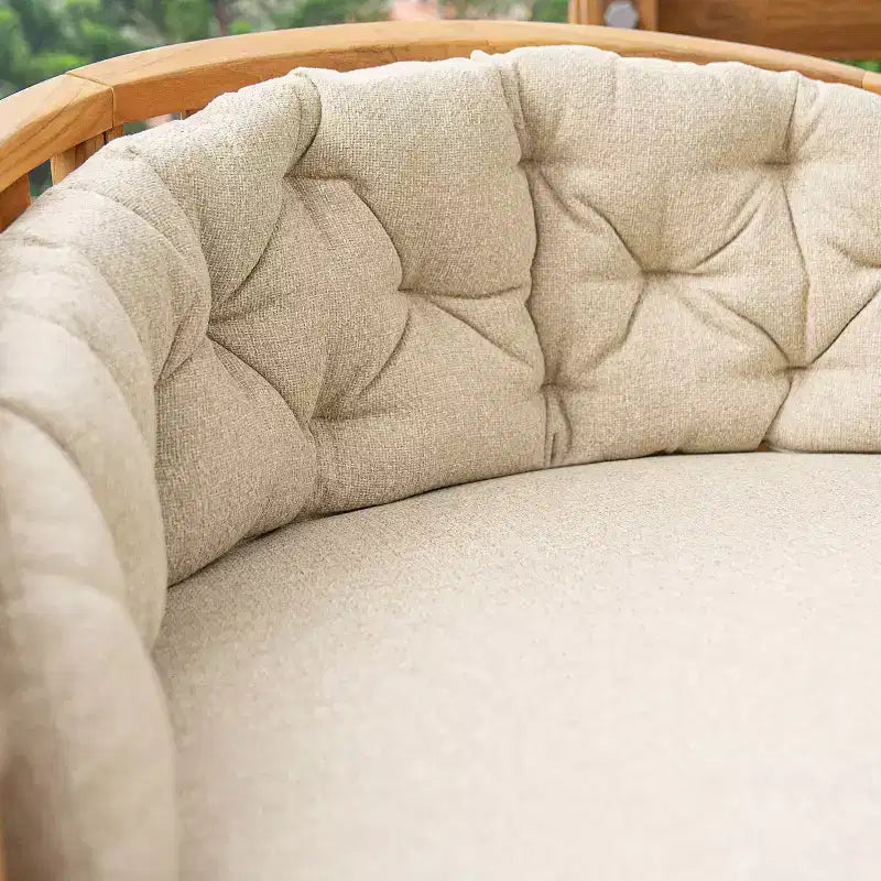 Sonoma Lane Graford Teak Outdoor Lounge Chair with Tan Cushion