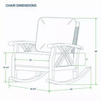 Sonoma Lane Eola Teak Outdoor Rocking Chair with Tan Zippered Cushions - Weather-Resistant