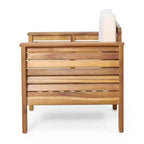 Christopher Knight Home Louver Outdoor Club Chair with Cushions Acacia Wood