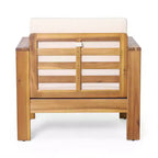 Christopher Knight Home Louver Outdoor Club Chair with Cushions Acacia Wood