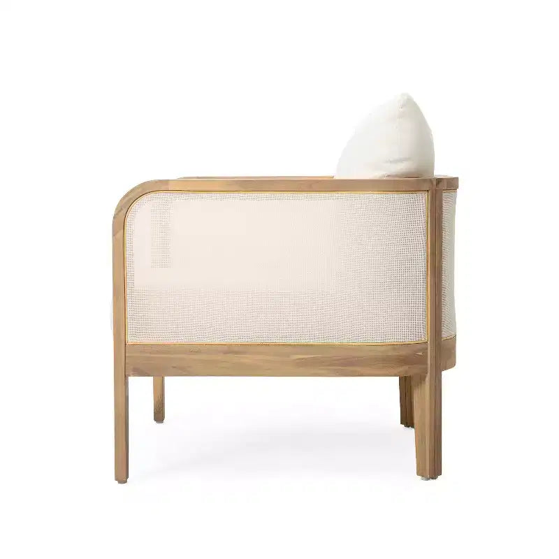 Christopher Knight Home Linksy 2pc Modern Patio Acacia Club Chair Set Water Repellent Cushion