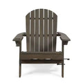 Bellwood Outdoor Acacia Wood Folding Adirondack Chairs Gray - Christopher Knight Home: Weather-Resistant Patio Accent Chair with Cup Holder
