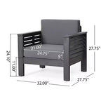 Christopher Knight Home Louver Poltrone da esterno con cuscini in legno di acacia grigio scuro