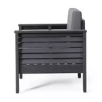 Christopher Knight Home Louver Poltrone da esterno con cuscini in legno di acacia grigio scuro