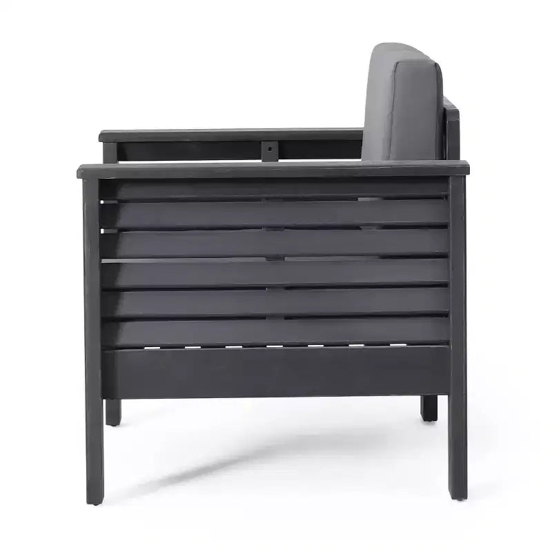 Christopher Knight Home Louver Poltrone da esterno con cuscini in legno di acacia grigio scuro