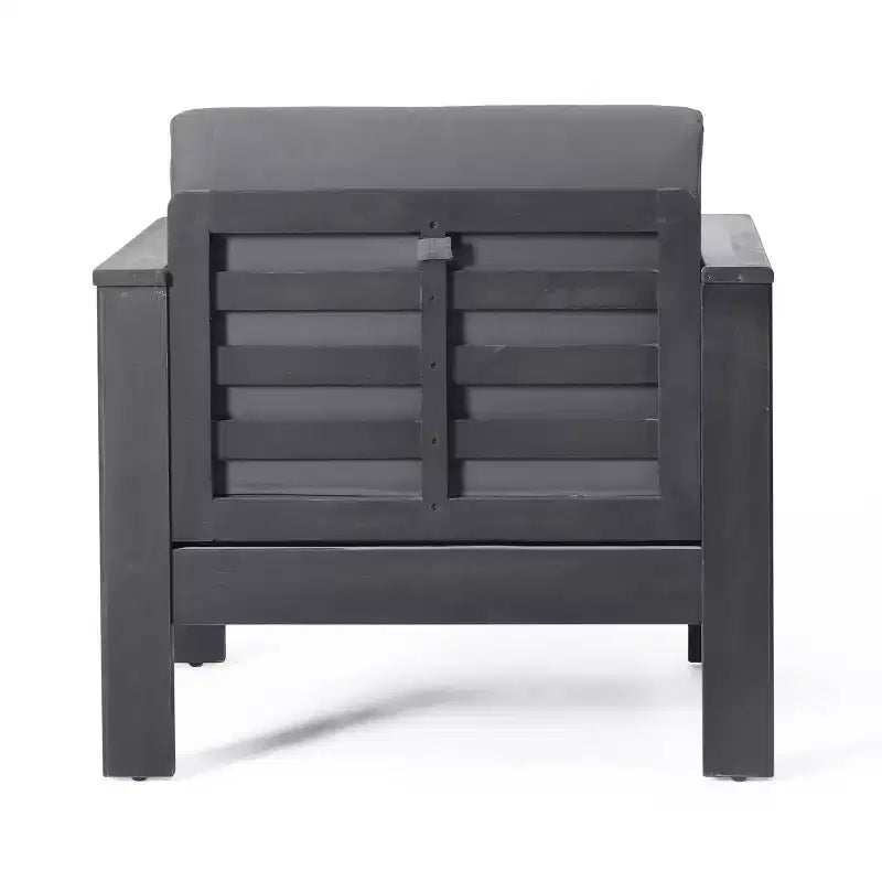 Christopher Knight Home Louver Poltrone da esterno con cuscini in legno di acacia grigio scuro