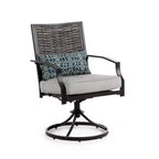 Greemotion 2pk Sintra Outdoor Swivel Rocking Patio Chair Set with Blue Lumbar Pillow Gray: Steel Frame, Fade & UV Resistant