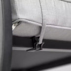 Greemotion 2 pz. Set sedie a dondolo girevoli da esterno Sintra con cuscino lombare blu grigio: Struttura in acciaio, resistente a sbiadimento e raggi UV