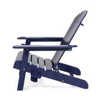 2pk Bellwood Outdoor Acacia Wood Folding Adirondack Chairs Navy: Cup Holders, Weather-Resistant - Christopher Knight Home