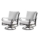 Oakland Living 2pk Deep Seating Swivel Rocking Aluminum Outdoor Patio Club Chairs with Diamond Pattern Backs Gold